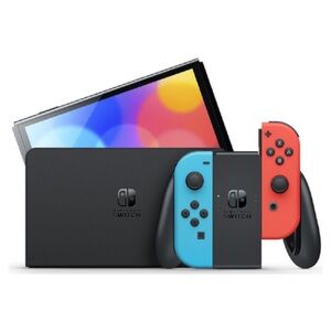 🎮 Nintendo Switch OLED Console Neon Blue/Red – Complete Bundle